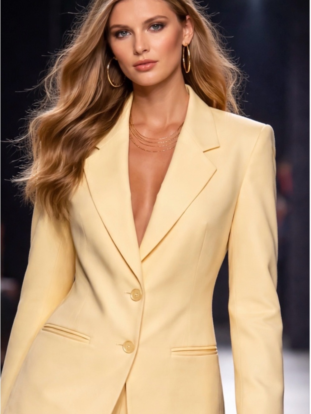 Leslie Fay Pale Yellow Vintage-Inspired Blazer